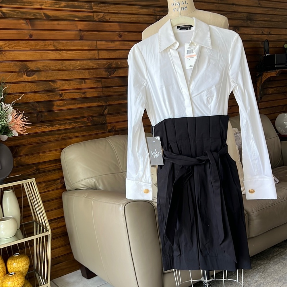 New, work to evening cotton dress. By BCBG Maxazria